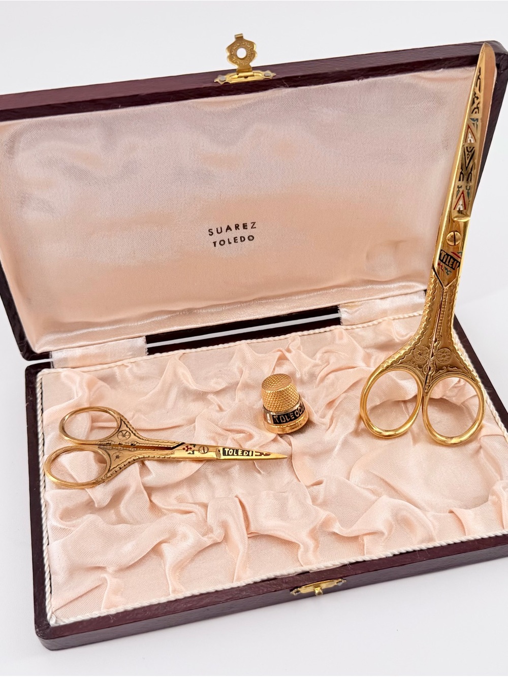Suarez Toledo Designer Seamstress Gold Gilded Spanish Carbon Steel Sewing Kit